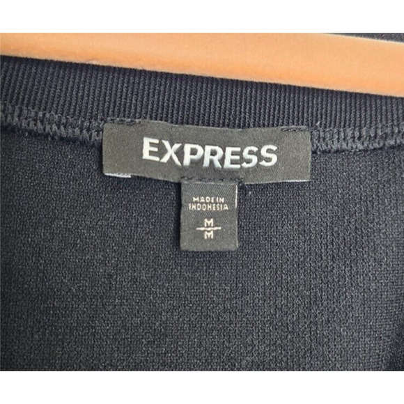 Vintage Y2K Express Bodysuit Medium Black Ribbed Lace Up Embroidered Dark Fairy - Picture 5 of 9